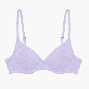 Savage X Fenty by Rihanna Purple Lavender Mesh Flocked Logo Unlined Demi Bra